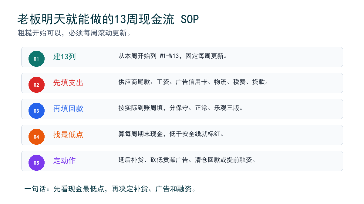 13周现金流预测 SOP