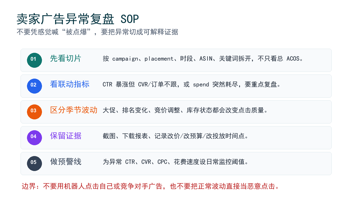 卖家广告异常复盘 SOP