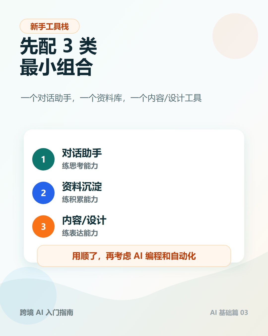 新手先配 3 类工具