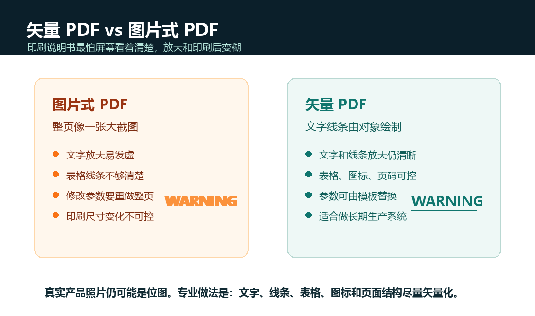 矢量 PDF 和图片式 PDF 的差异